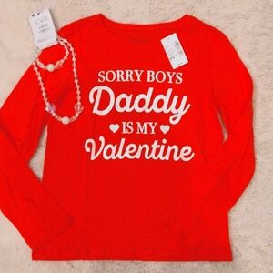 NWT Valentine's Day bundle - red sparkly long sleeve tee and jewelry set